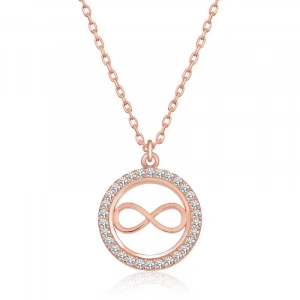 925 Ayar Gümüş Rose Minik Sonsuzluk Kadın Gümüş Kolye