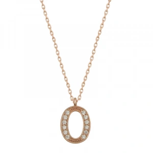 925 Ayar Gümüş Rose O Harfi Kadın Gümüş Kolye