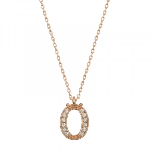 925 Ayar Gümüş Rose Ö Harfi Kadın Gümüş Kolye