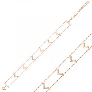 925 Ayar Gümüş Rose V Bileklik