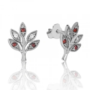 925 Ayar Gümüş Sevgi Dalı Çivili Küpe