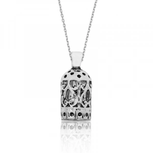 925 Ayar Gümüş Silindir Cevşen Dualı Gümüş Kolye