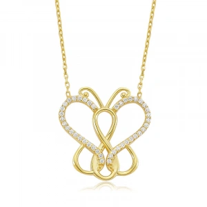 925 Ayar Gümüş Sonsuzluk Kelebek Kolye