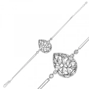 925 Ayar Gümüş Su Damlası Bileklik