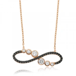 925 Ayar Gümüş Su Yolu Sonsuzluk Kadın Gümüş Kolye