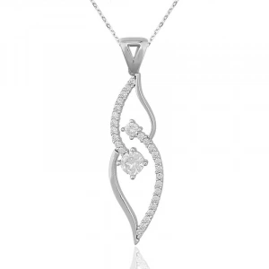 925 Ayar Gümüş Tek Taş Kadın Gümüş Kolye