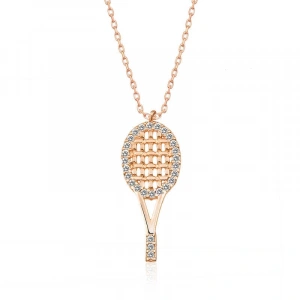 925 Ayar Gümüş Tenis Raketi Kadın Gümüş Kolye