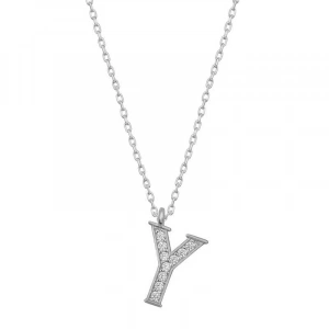 925 Ayar Gümüş Y Harfi Kadın Gümüş Kolye