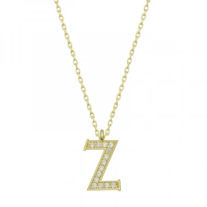 925 Ayar Gümüş Z Harfi Kadın Gümüş Kolye