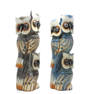 MDB Ahşap 3lü Baykuş 50 Cm