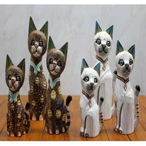 MDB Ahşap 3lü Kedi Seti 50 Cm Model 3