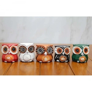 Ahşap 5Li Baykuş Seti