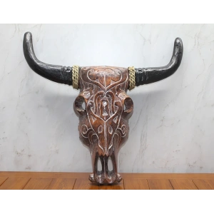 MDB Ahşap Duvara Asmalı Bufalo Kafası