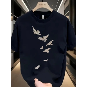 MDB Baskılı Oversize Bisiklet Yaka Tshirt  Beyaz