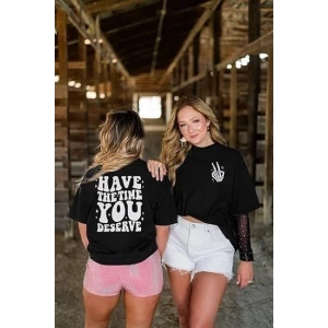 MDB Bisiklet Yaka Kısa Kol Baskılı Tshirt  iyah