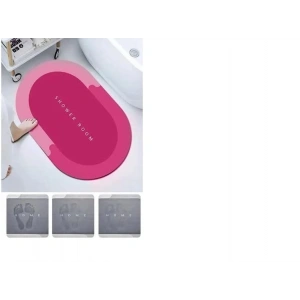 Büyük Boy Pembe Süper Su Emici Kaymaz Tabanlı Banyo Paspası ( 80*50 )cm
