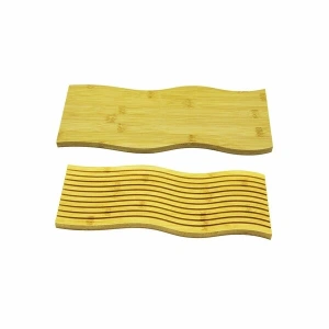 MDB Dalgalı Çift Taraf Tasarımlı Ahşap Sunum Tepsisi