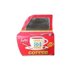 Dekoratif Coffee Temalı Kırmızı Araba Kapısı Ayna Hediyelik