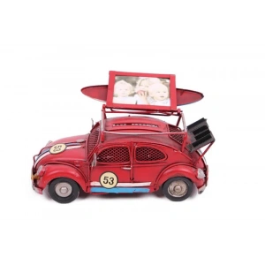 Dekoratif Metal Araba Çerçeveli ve Kumbaralı Hediyelik