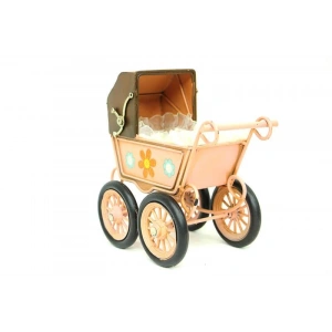 Dekoratif Metal Bebek Arabası Biblo Vintage Hediyelik