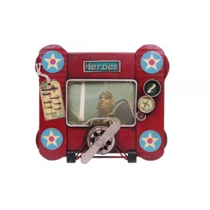 Dekoratif Metal Çerçeve Uçak Temalı Vintage Hediyelik