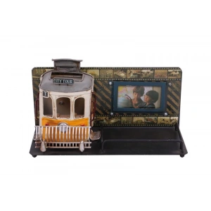 Dekoratif Metal Kalemlik Çerçeveli Tramvay Temalı Hediyelik