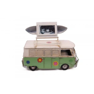 Dekoratif Metal Minibüs Çerçeveli ve Kumbaralı Hediyelik