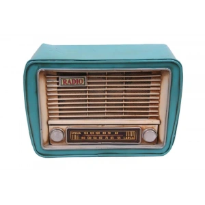 Dekoratif Metal Radyo Kumbaralı Vintage Hediyelik