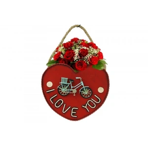 Dekoratif Metal Saksı Kalp Modeli Dekoratif Vintage Hediyelik