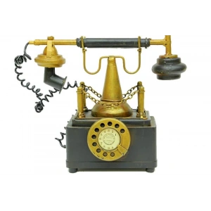 Dekoratif Metal Telefon Kumbaralı Biblo Hediyelik