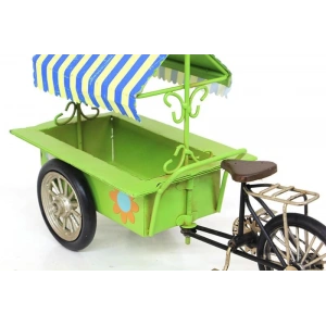 Dekoratif Metal Üç Tekerlekli Çiçek Arabası Biblo Hediyelik