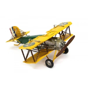 Dekoratif Metal Uçak Çift Kanatlı Dekoratif Biblo Hediyelik