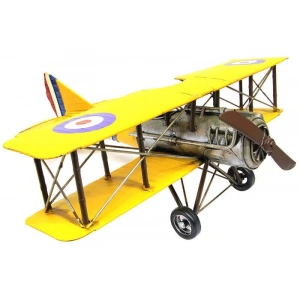 Dekoratif Metal Uçak Çift Kanatlı Dekoratif Hediyelik