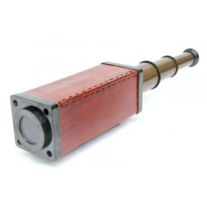 Deri Kaplama Eskitme Kare Dürbün Dekoratif Hediyelik