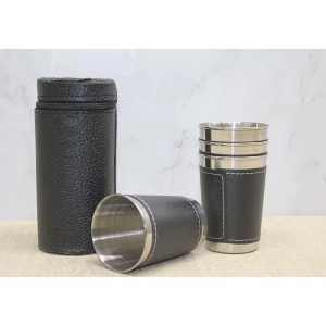 Derili Kılıflı 4Lü Shot Bardak