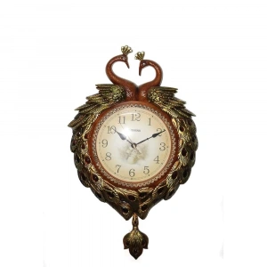 Duvara Asmalı Tavuskuşu Saat Dekoratif Hediyelik