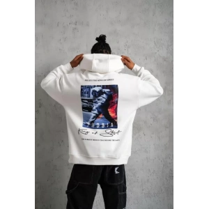 MDB Erkek Astronot Baskılı Kapüşonlu weat  Beyaz