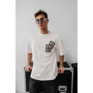 MDB Erkek Baskılı Oversize Tshirt  Beyaz