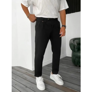 MDB Erkek Belden Düğmeli Cepli Dokuma Pantolon