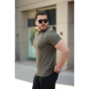 MDB Erkek Ince çizgi Dokulu Kısa Kollu Tişört