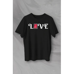MDB evgililer Günü İçin Özel Tasarım ove Baskılı Tshirt  iyah