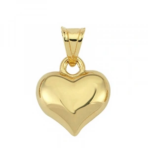Gümüş 3 Boyutlu Gold Kalp Kadın Kolye Ucu