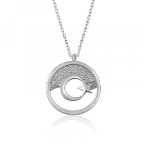 Gümüş Ay Yıldız Bayan Kolye