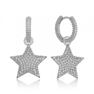 Gümüş Halka Yıldız Küpe