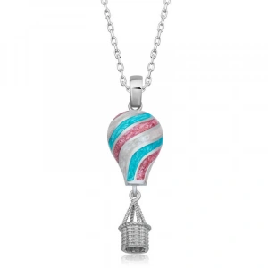 Gümüş Kapadokya Balon Kadın Kolye
