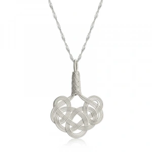 Gümüş Kazaziye Örgü Kadın Kolye