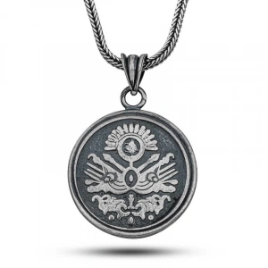 Gümüş Osmanlı Devlet Armalı Cevşen Kolye