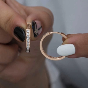 Gümüş Zirkon Taşlı Halka Kadın Küpe