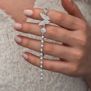 Gümüş Zirkon Taşlı Kelebek Kadın Bileklik