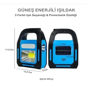 MDB Güneş Enerjili Işıldak ve Powerbank Özellikli Kamp Lambası